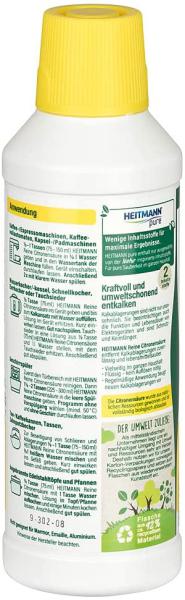 HEITMANN pure Citronensäure Bio-Entkalker, Reinigung für Küche, Bad & Camping 1 x 500 ml